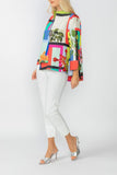 One Button Multi Print Jacket