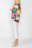 One Button Multi Print Jacket