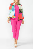 One Button Multi Print Jacket