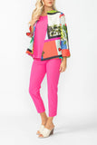 One Button Multi Print Jacket