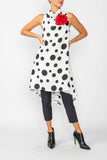 White Cowl Neck Sleeveless Drape Dress