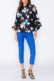 Blue Three Button High Neck Jacket