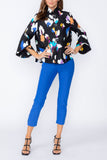 Blue Three Button High Neck Jacket