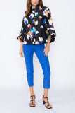 Blue Three Button High Neck Jacket