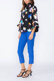 Blue Three Button High Neck Jacket
