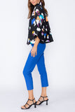Blue Three Button High Neck Jacket