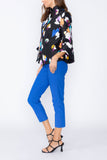 Blue Three Button High Neck Jacket