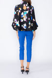 Blue Three Button High Neck Jacket