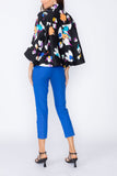 Blue Three Button High Neck Jacket