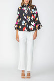 Red Three Button High Neck Jacket