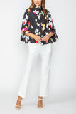 Red Three Button High Neck Jacket