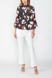 Red Three Button High Neck Jacket