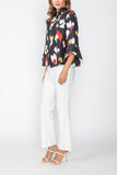 Red Three Button High Neck Jacket