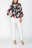 Red Three Button High Neck Jacket