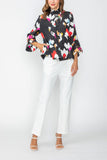 Red Three Button High Neck Jacket