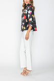 Red Three Button High Neck Jacket