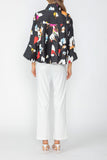 Red Three Button High Neck Jacket