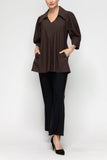 Brown Puff Sleeve Top