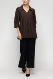 Brown Puff Sleeve Top