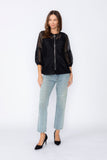 Black Rib Band Neck Short Jacket
