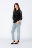 Black Rib Band Neck Short Jacket