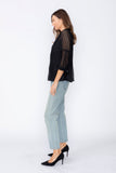Black Rib Band Neck Short Jacket