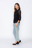 Black Rib Band Neck Short Jacket