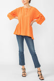 Carrot Ladder Sleeve With Button Top