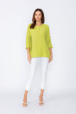 Lime Ladder Sleeve With Button Top