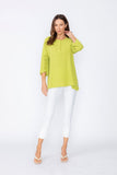 Lime Ladder Sleeve With Button Top