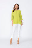 Lime Ladder Sleeve With Button Top