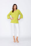 Lime Ladder Sleeve With Button Top