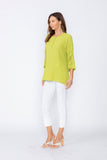 Lime Ladder Sleeve With Button Top