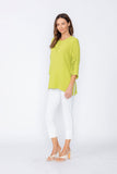 Lime Ladder Sleeve With Button Top