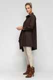 Brown Asymmetrical Cut Shirt Collar
