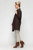 Brown Asymmetrical Cut Shirt Collar