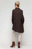 Brown Asymmetrical Cut Shirt Collar