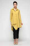 Mustard Asymmetrical Cut Shirt Collar
