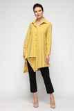 Mustard Asymmetrical Cut Shirt Collar