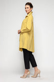 Mustard Asymmetrical Cut Shirt Collar
