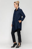 Navy Asymmetrical Cut Shirt Collar