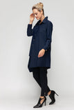 Navy Asymmetrical Cut Shirt Collar
