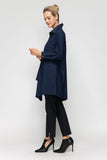 Navy Asymmetrical Cut Shirt Collar