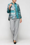 Blue Ombre One Button Jacket