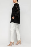Black Bell Sleeve Feather Top