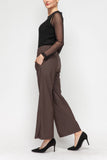 Brown Side Open Straight Pants