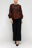 Rust Merrow Drop Bubble Sleeve Top