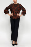 Rust Merrow Drop Bubble Sleeve Top