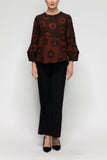 Rust Merrow Drop Bubble Sleeve Top