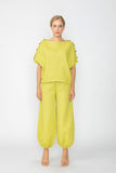 Avocado Shoulder Button Detail Dolman Top